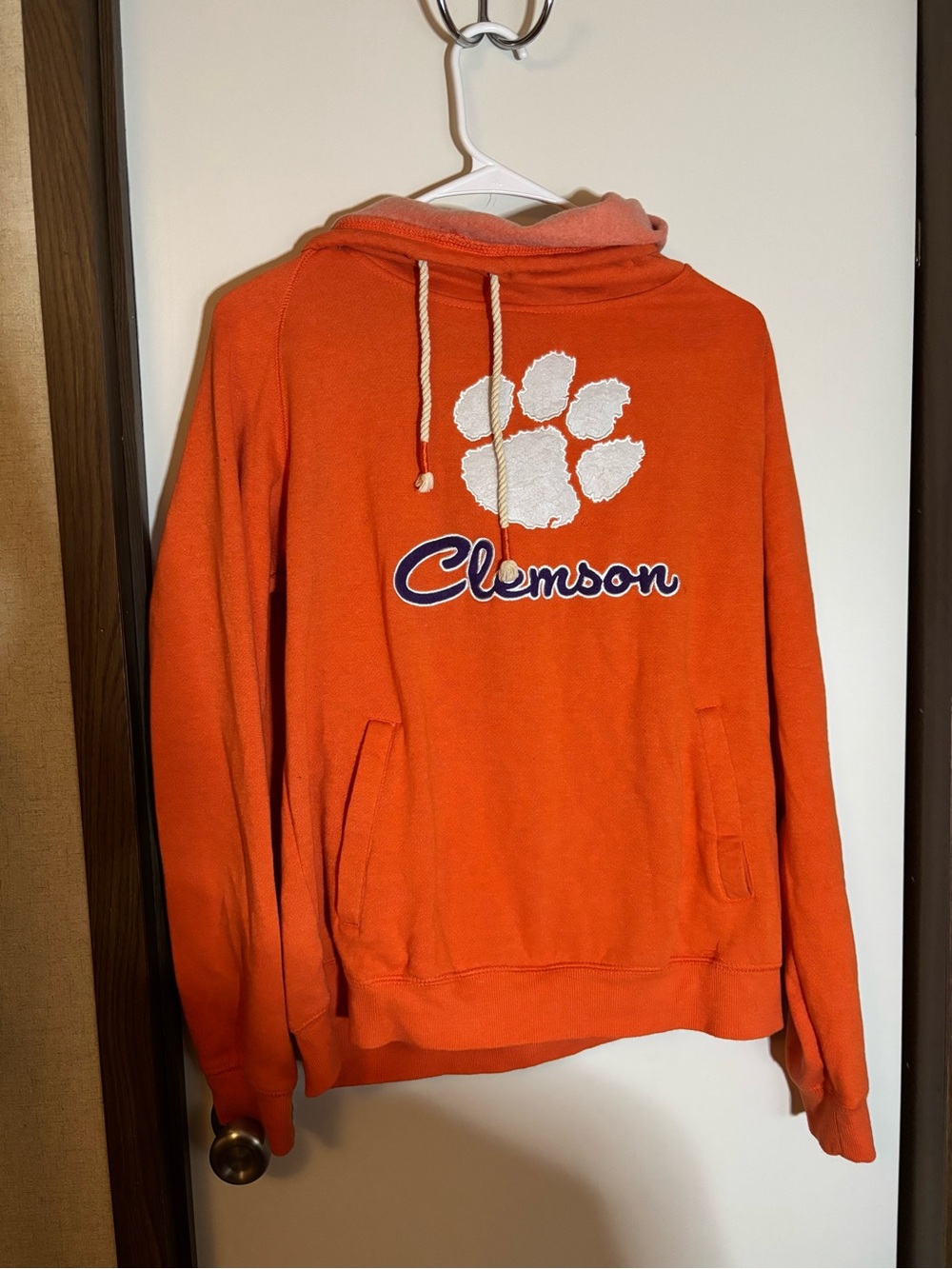 Colosseum Orange Hooded Sweatshirt with White Accent